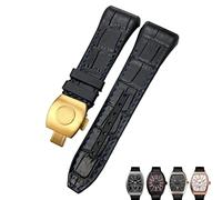 OFWAX Bracelet de montre Franck Muller 28 mm en cuir de vachette et silicone avec boucle pliable en caoutchouc et nylon pour homme, 28mm, Acétate, Pas de pierre précieuse