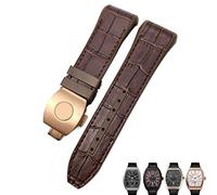 OFWAX Bracelet de montre Franck Muller 28 mm en cuir de vachette et silicone avec boucle pliable en caoutchouc et nylon pour homme, 28mm, Acétate, Pas de pierre précieuse