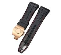 OFWAX Bracelet de montre Franck Muller 28 mm en cuir de vachette et silicone avec boucle pliable en caoutchouc et nylon pour homme, 28mm, Acétate, Pas de pierre précieuse