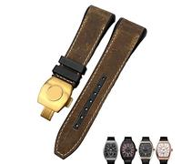 OFWAX Bracelet de montre Franck Muller 28 mm en cuir de vachette et silicone avec boucle pliable en caoutchouc et nylon pour homme, 28mm, Acétate, Pas de pierre précieuse