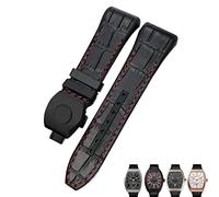 OFWAX Bracelet de montre Franck Muller 28 mm en cuir de vachette et silicone avec boucle pliable en caoutchouc et nylon pour homme, 28mm, Acétate, Pas de pierre précieuse