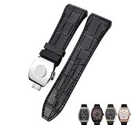 OFWAX Bracelet de montre Franck Muller 28 mm en cuir de vachette et silicone avec boucle pliable en caoutchouc et nylon pour homme, 28mm, Acétate, Pas de pierre précieuse