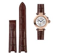 OFWAX Bracelet en cuir de vachette concave marron noir avec boucle déployante pour montre Cartier PASHA WSPA0009 18 x 10 mm 20 x 12 mm, 20.12mm, Acétate, Pas de pierre précieuse