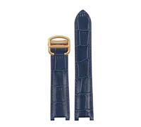 OFWAX Bracelet en cuir de vachette concave marron noir avec boucle déployante pour montre Cartier PASHA WSPA0009 18 x 10 mm 20 x 12 mm, 20.12mm, Acétate, Pas de pierre précieuse