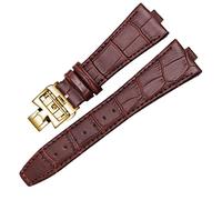 OFWAX Le bracelet en cuir véritable est adapté pour Vacheron Constantin OVERSEAS Series 4500V 5500V P47040 boucle en acier inoxydable, 25mm-8mm, Acétate, Pas de pierre précieuse