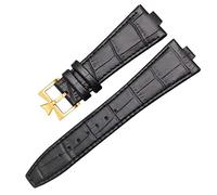 OFWAX Le bracelet en cuir véritable est adapté pour Vacheron Constantin OVERSEAS Series 4500V 5500V P47040 boucle en acier inoxydable, 25mm-8mm, Acétate, Pas de pierre précieuse
