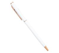 OFWAX Lot de 100 stylos à bille fins en métal or rose argenté, fournitures scolaires, bureau, logo personnalisé gratuit (style 2-blanc, bleu)