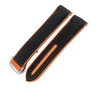 OFWAX Nylon En Caoutchouc 20mm 22mm 19 21mm Ajustement Pour Omega Seamaster GMT Planet Ocean Diver 300 Slicon En Silicone Orange(Orange,22mm)