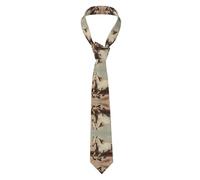 OFYGJFB Cravate Running White Horse pour homme | Cravate en polyester de qualité supérieure avec imprimé intégral | Cravate texturée soyeuse, 1 cheval blanc en cours d'exécution, One Size