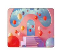 OFYGJFB Tapis de souris carré avec bords cousus - Petit tapis de souris 20,1 x 24,1 cm pour souris sans fil, tapis de souris de style maison Candy Land, pour ordinateur portable, jeux, bureau et