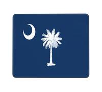 OFYGJFB Tapis de souris carré avec bords cousus - Petit tapis de souris pour souris sans fil, motif drapeau de la Caroline du Sud, pour ordinateur portable, jeux, bureau et décoration d'intérieur