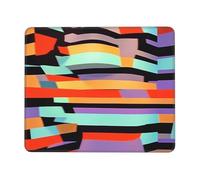 OFYGJFB Tapis de souris carré avec bords cousus - Petit tapis de souris pour souris sans fil, orange à rayures néon, pour ordinateur portable, jeux, bureau et décoration d'intérieur (17,8 x 21,8 cm)