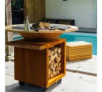 OFYR Classic Corten Pro 100 Feuerplatte mit Stauraum