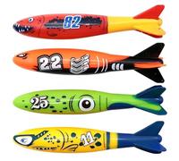 OFYRA 4 Pièces Jouets de Piscine, Jouets de plongée, Jouets de Piscine, il Suffit d'appuyer sur celui-ci sous la Surface l'eau et il se déplace comme Un Petit Poisson, Jeux piscine (A)