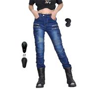 oFzimTo Pantalon Moto Femme Homologué, Jean Moto Femme (Bleu,M)