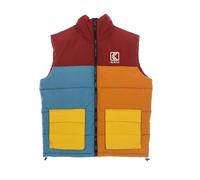 Og Block Puffer Vest Doudoune sans manches pour hommes DARK RED/OCHER/PETROL BLUE XS
