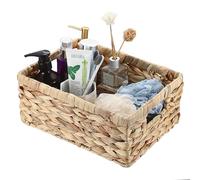 OGANAZI Panier en osier, panier en jacinthe d'eau avec poignées intégrées, panier de rangement en osier pour l'organisation, taille S ;