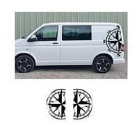 OGAUY Autocollants de côtés de Voiture pour VW Multivan Transporter Caravelle T4 T5 T6 2 pièces Voiture carrosserie côté Autocollants Auto carrosserie Vinyle Boussole décalcomanies Accessoires