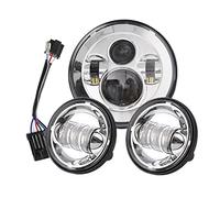 OGAUY Phare De Moto Pour Harley Touring Electra Glide Moto 7 Pouces Chrome LED Phare + 2x 4-1 / 2quot; Feux de croisement antibrouillard