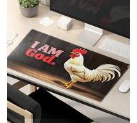 OGBD Accessoires de bureau amusants pour le travail, je suis Dieu. Imprimé sur l'image. Grand tapis de souris Tapis de souris pour bureau