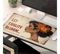OGBD Accessoires de bureau amusants pour le travail, laissez l'égalité fleurir. Grand tapis de souris pour bureau
