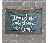 OGBD Accessoires de garage pour homme avec inscription « Trust Like The Lord's Ale Your Heart » - Tapisserie esthétique - Décoration de bar (75 x 100 cm)