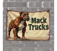OGBD Accessoires de garage pour homme Cave Mack Trucks - The Strongest Name In Trucks Tapisserie Décoration de dortoir Sogns drôles (75 x 100 cm)