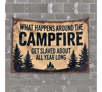 OGBD Beer Decor What Happens Around The Campfire Gets Slaved About All Year Long. Tapisserie pour homme décoration murale pour dortoir (75 x 100 cm)
