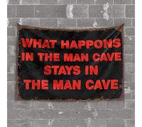 OGBD Beer Decor What Happens In The Man Cave Stays In The Man Cave Stays In The Man Cave. Tapisserie pour homme Décoration murale pour dortoir (75 x 100 cm)