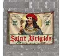 OGBD Décoration vintage Saint Brigid's Ale, fabriquée avec soin. Tapisserie décorative de bière, décoration de chambre terreuse (100 x 150 cm)