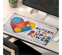 OGBD Grand tapis de souris amusant avec inscription « Autism Is My Superpower »