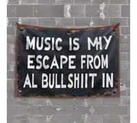 OGBD Panneau mural de cuisine avec inscription « Music Is My Escape From Al Bullshit In Tapestry » pour adolescents - Panneaux décoratifs pour décoration d'intérieur (100 x 150 cm)