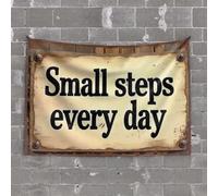 OGBD Panneau mural de cuisine « Small Steps Every Day » - Tapisserie pour adolescents - Panneaux décoratifs pour décoration d'intérieur (100 x 150 cm)