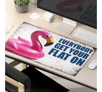 OGBD Tapis de souris amusant flamant rose flottant amusant pour tout le monde ! Tapis de souris pour ordinateur de bureau Grand tapis de souris