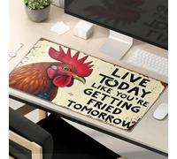 OGBD Tapis de souris avec inscription « Work Funny Live Today Like You'Re Getting Fried Tomorrow » - Grand tapis de souris pour bureau