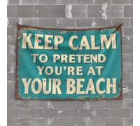 OGBD Tapisserie décorative pour dortoir Motif homme Keep Calm To Pretend You'Re At Your Beach (100 x 150 cm)