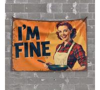 OGBD Tapisserie humoristique « Man Cave Decorations I'M Fine, Thanks For Asking » (100 x 150 cm)