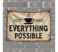 OGBD Tapisserie murale à suspendre Motif bar Man Cave Coffee Makes Everything Possible(100 x 150 cm)