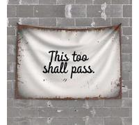 OGBD Tapisserie personnalisée avec inscription « This Too Shall Pass » pour décoration de chambre à coucher (100 x 150 cm)
