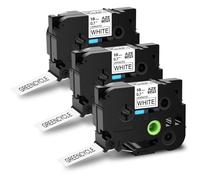 OGBtkLOrs Ruban d'étiquettes de Remplacement pour Machine à étiquettes, 18mm, Noir sur Blanc, 1PK 10PK, pour TZE 241 TZ 241, Compatible avec la Machine à étiquettes(3Pcs-18mm-AZE-241)