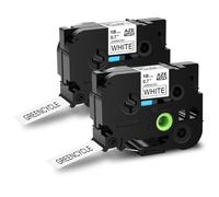 OGBtkLOrs Ruban d'étiquettes de Remplacement pour Machine à étiquettes, 18mm, Noir sur Blanc, 1PK 10PK, pour TZE 241 TZ 241, Compatible avec la Machine à étiquettes(2Pcs-18mm-AZE-241)