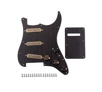 Ogdni Pickguard pré-câblé pour Stratocaster, SSS - Pickguard pour guitare électrique 3 plis avec humbucker Alnico V à bobine simple à haute sortie - Finition bois naturel