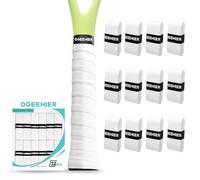 Ogeenier 12 Pack Grip Raquette Tennis Auto-adhésifs antidérapants et Anti-Transpiration pour Surgrip Tennis, Grip Tennis, Grip Raquette Badminton, Surgrip Padel, Grip Raquette Padel