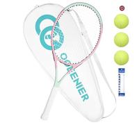 OGEENIER Raquette de Tennis de 68,6 cm pour Adultes, Raquette de Tennis pré-cordée pour débutants, Raquettes légères et récréatives avec 1 surgrip et 3 balles de Tennis