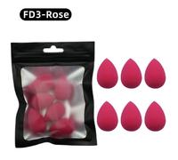 Ogeyero-Mini Éponge De Maquillage,6 Pièces,Pour Poudre De Beauté,Anti-Cernes,Fond De Teint Liquide,Cosmétique Pour Le Visage - Type Fd3 Rose