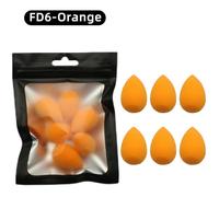 Ogeyero-Mini Éponge De Maquillage,6 Pièces,Pour Poudre De Beauté,Anti-Cernes,Fond De Teint Liquide,Cosmétique Pour Le Visage - Type Fd6 Orange