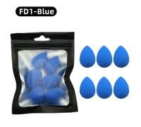 Ogeyero-Mini Éponge De Maquillage,6 Pièces,Pour Poudre De Beauté,Anti-Cernes,Fond De Teint Liquide,Cosmétique Pour Le Visage - Type Fd1 Blue