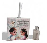 OGGETTANDO, Parfum en cuir synthétique blanc communion arbre, petit prince bonbonnières baptême, communion, confirmation cadeaux utiles, origine, econom personnalisable (11 x 11, enfant et fille arbre