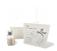 OGGETTANDO Parfum en simili cuir communion personnalisable en boîte bonbonnière pour naissance, baptême, communion, confirmation, anniversaire, anniversaire (COLOMBA CROCE)
