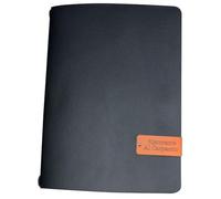 oggettando Set de 16 Menu Aube Personnalisable A4 (24x32 cm) Restaurant Pub Self Service Bar Pizzerie Brasserie Moderne et Élégant (Noir Orange)